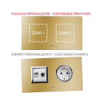 PLACCA MULTIMODULO PERSONALIZZABILE ALLUMINIO ORO 2+2M AVE