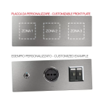 PLACCA MULTIMODULO PERSONALIZZABILE ALLUMINIO NATURALE 2+2+2M AVE