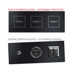 PLACCA MULTMODULO PERSONALIZZABILE ALLUMINIO ANTRACITE 2+2+2M AVE VERA 44
