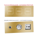 PLACCA MULTIMODULO PERSONALIZZABILE ALLUMINIO ORO 2+2+2M VERA 44 AVE