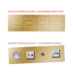 PLACCA MULTIMODULO PERSONALIZZABILE ALLUMINIO ORO 2+2+2+2M AVE VERA 44