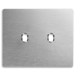 PLACCA NEW STYLE ALLUMINIO NATURALE 2 COMANDI AVE