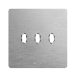PLACCA 98x98 ALLUMINIO NATURALE 3 COMANDI LEVETTA AVE