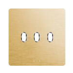 PLACCA 98x98 ALLUMINIO ORO 3 COMANDI LEVETTA AVE