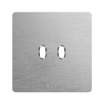 PLACCA 98x98 ALLUMINIO NATURALE 2 COMANDI LEVETTA AVE