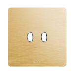 PLACCA 98x98 ALLUMINIO ORO 2 COMANDI LEVETTA AVE