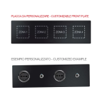 PLACCA MULTIMODULO PERSONALIZZABILE ALLUMINIO ANTRACITE 2+2+2+2M AVE