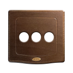 PLACCA 98x98 LEGNO NOCE 3 COMANDI LEVETTA AVE