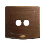 PLACCA 98x98 LEGNO NOCE 2 COMANDI LEVETTA AVE