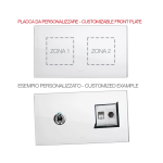 PLACCA MULTIMODULO PERSONALIZZABILE VETRO BIANCO 2+2M AVE