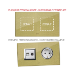 PLACCA MULTMODALE PERSONALIZZABILE VETRO ORO 2+2M AVE