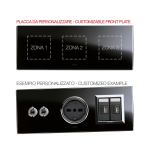 PLACCA MULTIMODULO PERSONALIZZABILE VETRO NERO 2+2+2M AVE