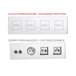 PLACCA MULTIMODULO PERSONALIZZABILE VETRO BIANCO 2+2+2+2M AVE