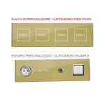 PLACCA MULTIMODULO PERSONALIZZABILE VETRO ORO 2+2+2+2M AVE