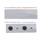 PLACCA MULTIMODULO PERSONALIZZABILE VETRO GRIGIO 2+2+2+2M AVE