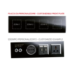 PLACCA MULTIMODULO PERSONALIZZABILE VETRO NERO 2+2+2+2M AVE