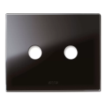 PLACCA NEW STYLE VETRO NERO ASSOLUTO 2 COMANDI AVE