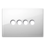 PLACCA NEW STYLE VETRO BIANCA 4 COMANDI AVE
