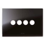 PLACCA NEW STYLE VETRO NERO ASSOLUTO 4 COMANDI AVE