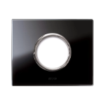 PLACCA NEW STYLE VETRO NERO ASSOLUTO 1 PRESA AVE