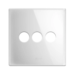 PLACCA 98x98 VETRO BIANCA 3 COMANDI LEVETTA AVE
