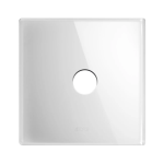 PLACCA 98x98 VETRO BIANCA 1 COMANDO LEVETTA AVE