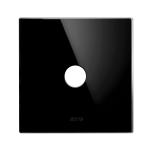 PLACCA 98x98 VETRO NERA 1 COMANDO LEVETTA AVE