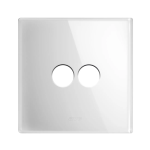 PLACCA 98x98 VETRO BIANCA 2 COMANDI LEVETTA AVE