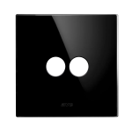 PLACCA 98x98 VETRO NERA 2 COMANDI LEVETTA AVE