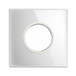 PLACCA 98X98 VETRO BIANCA SCHUKO AVE