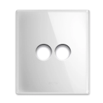 PLACCA NEW STYLE VETRO BIANCA 2 COMANDI AVE