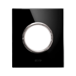 PLACCA NEW STYLE VETRO NERO ASSOLUTO 1 PRESA AVE