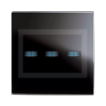 PLACCA 98x98 VETRO NERA TOUCH 3 COMANDI AVE