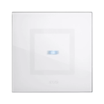 PLACCA 98x98 VETRO BIANCA TOUCH 1 COMANDO AVE