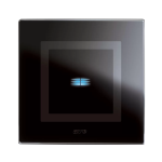 PLACCA 98x98 VETRO NERA TOUCH 1 COMANDO AVE