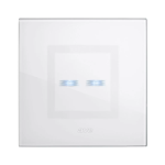 PLACCA 98x98 VETRO BIANCA TOUCH 2 COMANDI AVE
