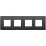 Placca 8M (2+2+2+2)int71 CL ANTIBATTERICO nero SERIE VIMAR ARKÈ