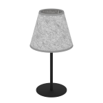 LAMPADA DA TAVOLO ALSAGER 1 X E27 STRUTTURA ACCIAIO NERO DIFFUSORE FELTRO GRIGIO Ø200 H395