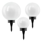 KIT 3 LAMPADE SOLARI DA GIARDINO SEGNAPASSO Z_SOLAR LED 1X0,1W 1X0,2W1X0,2W SFERA IN POLICARBONATO BIANCO
