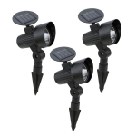 FARETTI SOLARI DA GIARDINO SEGNAPASSO Z_SOLAR LED 3X 4X0,06W POLICARBONATO NERO 165x95 H220