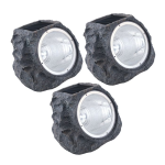 FARETTI SOLARI DA GIARDINO SEGNAPASSO Z_SOLAR LED 3X 4X0,06W EFFETTO PIETRA 135x105 H110