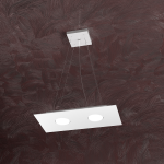 AREA LAMPADARIO A SOSPENSIONE RETTANGOLARE 2 X GX53 LASTRA METALLO BIANCO 