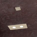 AREA LAMPADARIO A SOSPENSIONE RETTANGOLARE 2 X GX53 LASTRA METALLO SABBIA 