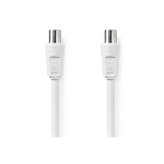 Cavo coassiale | IEC (Coassiale) Maschio | IEC (Coassiale) Femmina | Placcato nickel | 90 dB | 75 Ohm | Doppio schermo | 15.0 m | Tondo | PVC | Bianco | Polybag