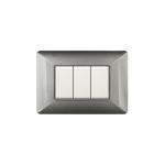 PLACCA 3 MODULI ALLUMINIO NOTTE SERIE EASY COMPATIBILE MATIX