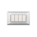 PLACCA 4 MODULI  ALLUMINIO CHIARO SERIE EASY COMPATIBILE MATIX