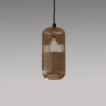 PARALUME RAIKA V/P IN VETRO SOFFIATO AMBRA FUMÈ TRASPARENTE COSTE VERTICALI DIAMETRO 120MM