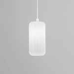 PARALUME RAIKA V/P IN VETRO SOFFIATO BIANCO OPACO COSTE VERTICALI DIAMETRO 120MM