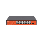 SWITCH POE 16CH 10/100 + 1 PORTA RJ45 10/100/1000 GIGA + 1 GIGABIT COMBO 