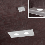 AREA LAMPADARIO A SOSPENSIONE RETTANGOLARE 2 X GX53 + 1 SUPERIORE LASTRA METALLO GRIGIO
